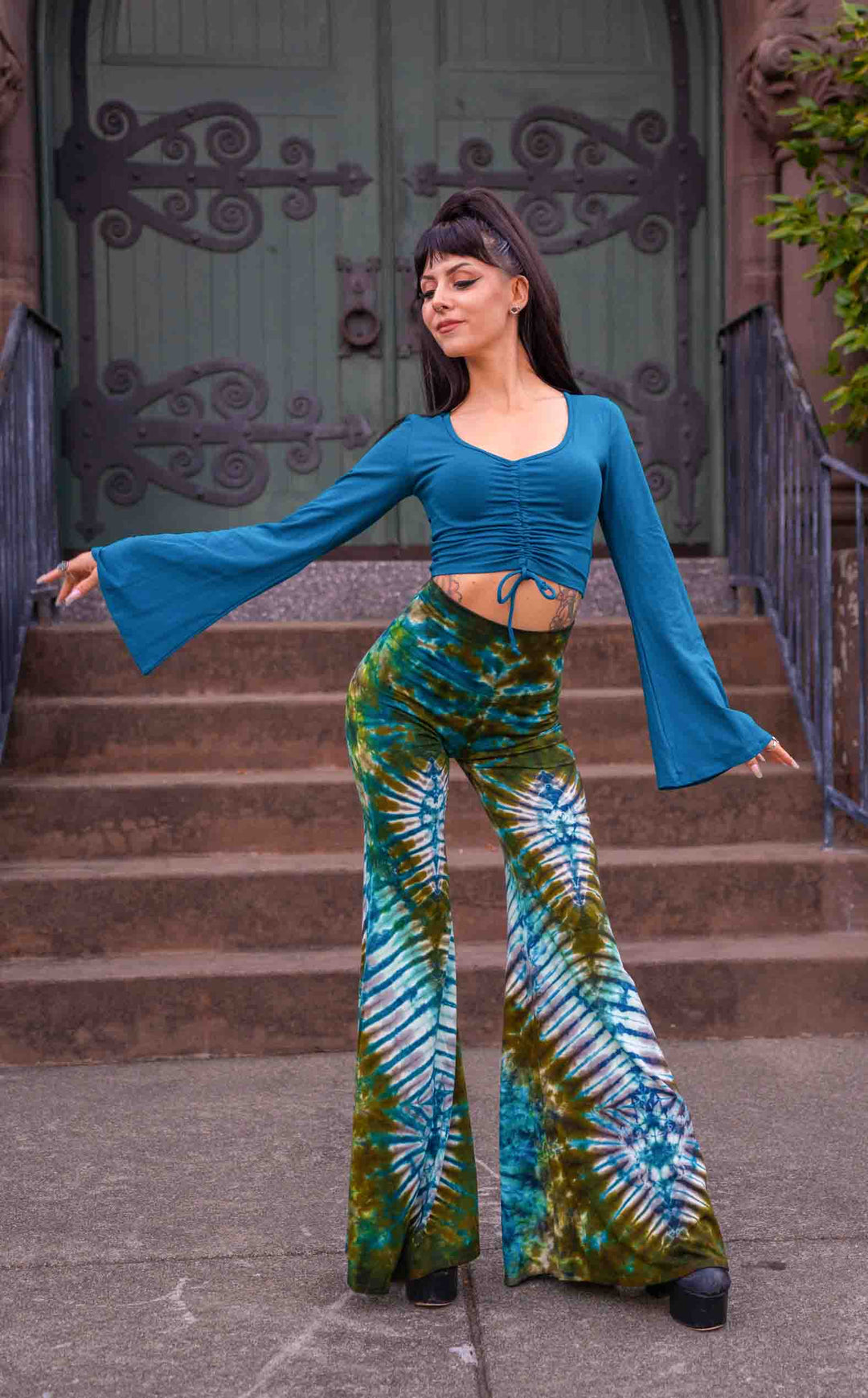 Tie Dye High Waist Big Bell Pants
