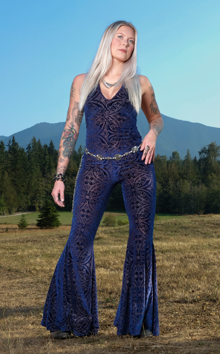 Ocean Burnout Velvet Liberty Super Bell Onesie
