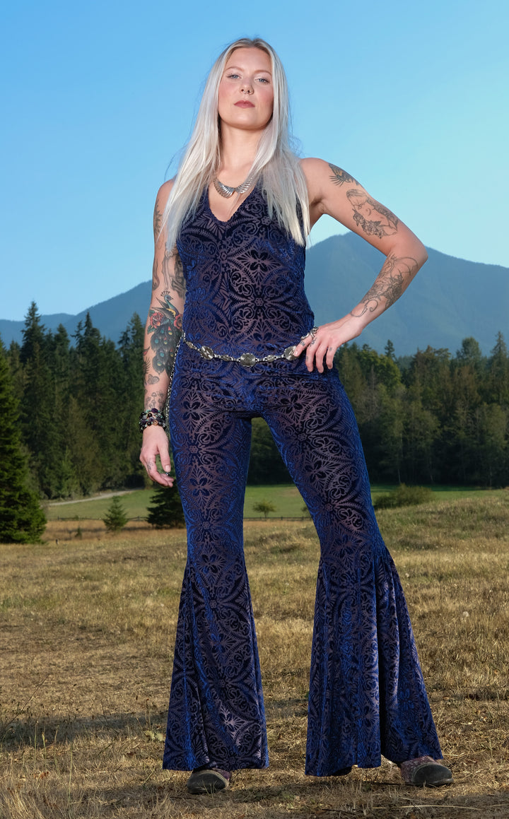 Ocean Burnout Velvet Liberty Super Bell Onesie