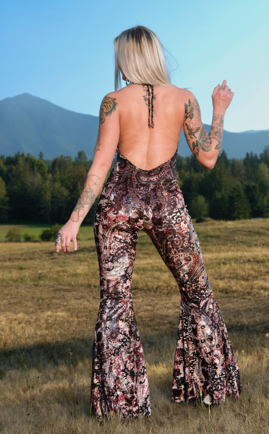 Rosè Burnout Velvet Liberty Super Bell Onesie