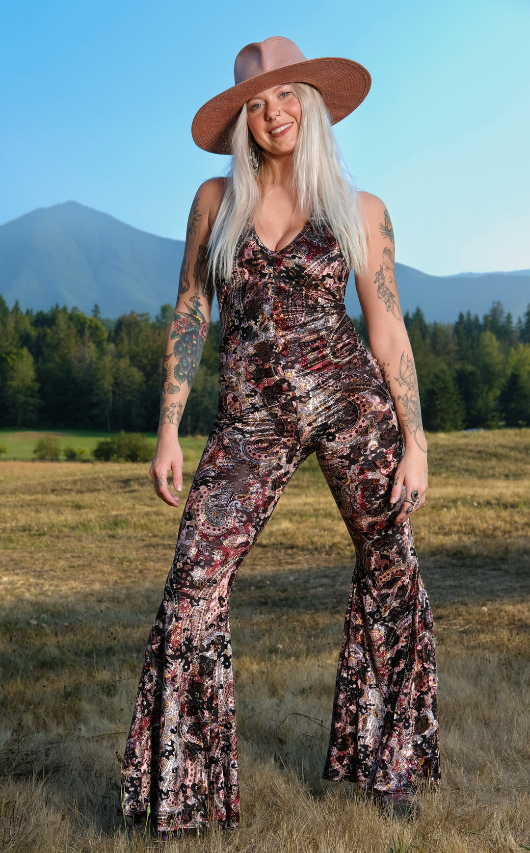 Rosè Burnout Velvet Liberty Super Bell Onesie