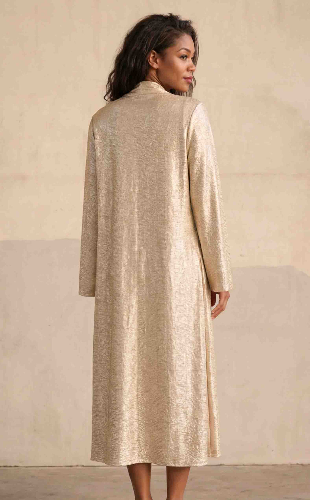 Gold Krinkle Duster Kimono