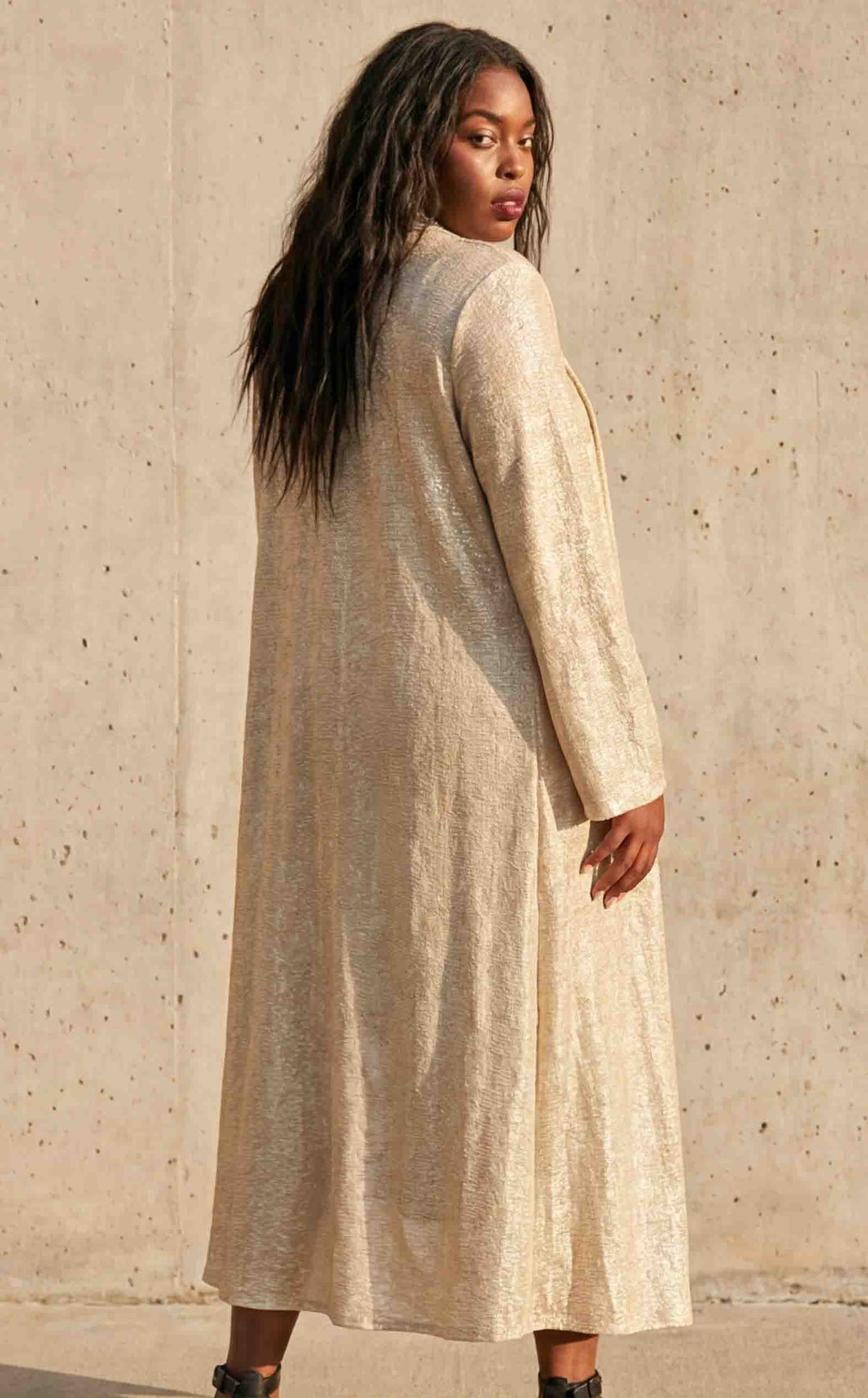 Gold Krinkle Duster Kimono
