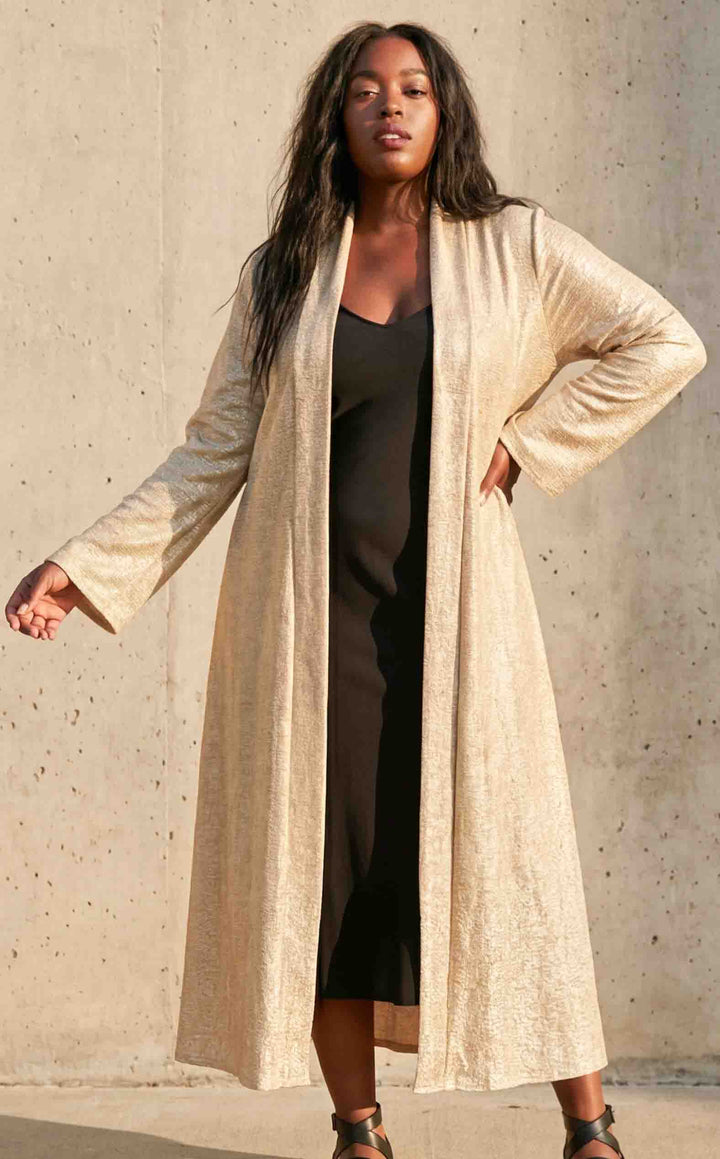 Gold Krinkle Duster Kimono