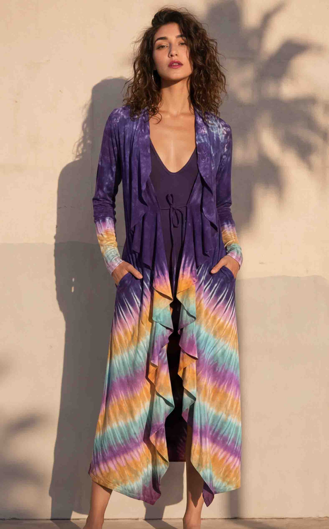 Tie Dye Waterfall Duster