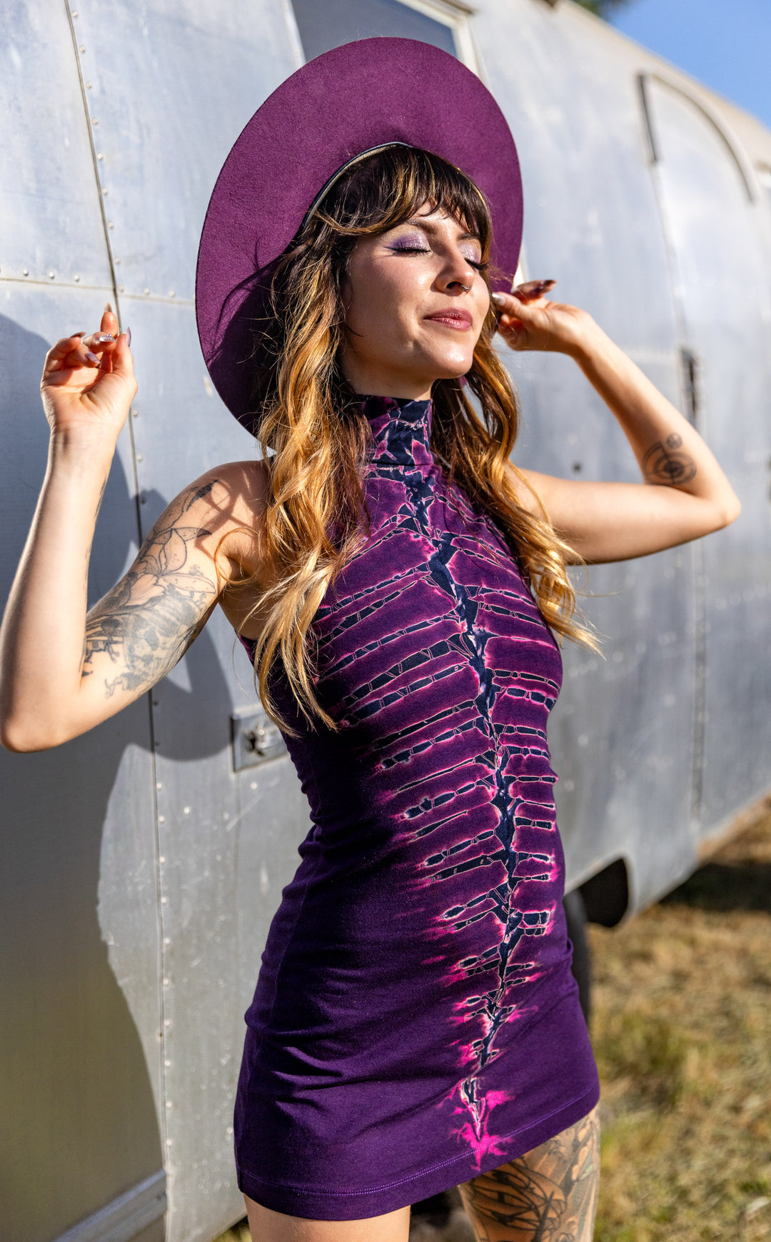 Purple Bones Tie Dye Dyna Dress