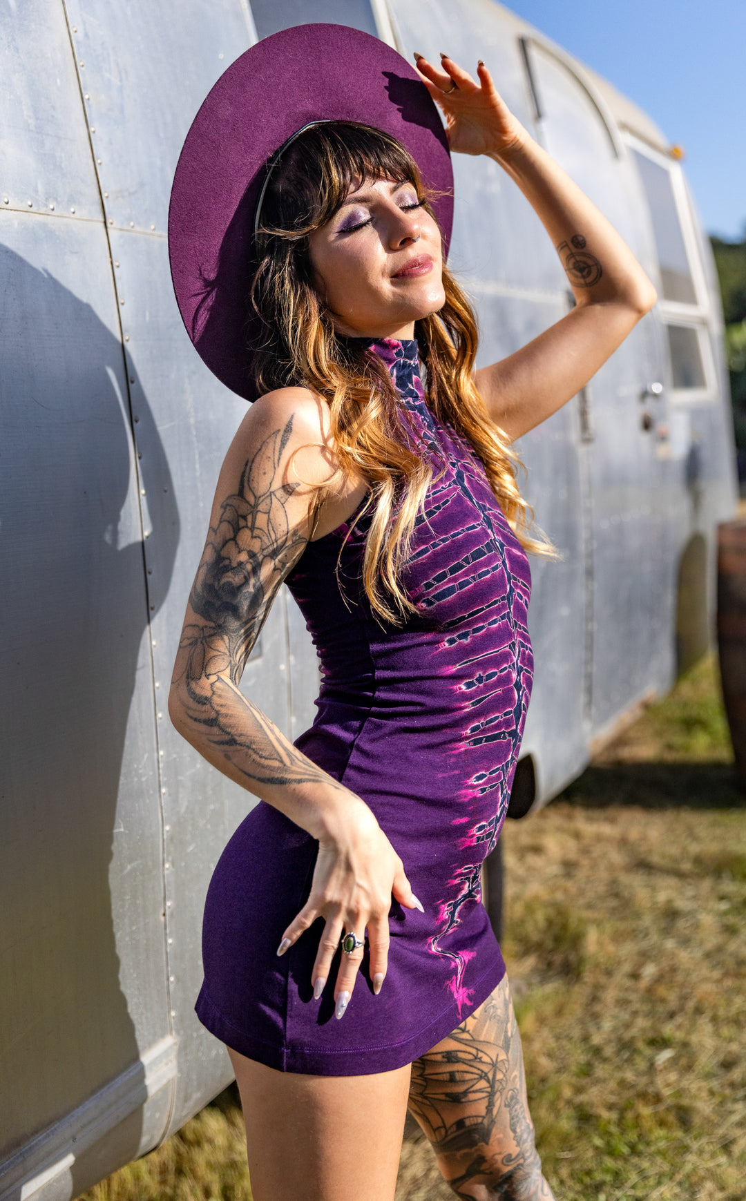 Purple Bones Tie Dye Dyna Dress