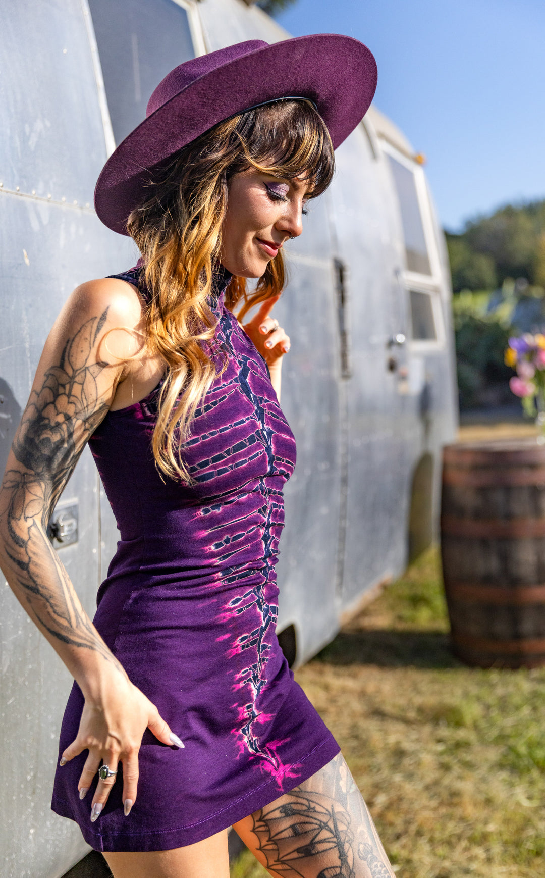 Purple Bones Tie Dye Dyna Dress