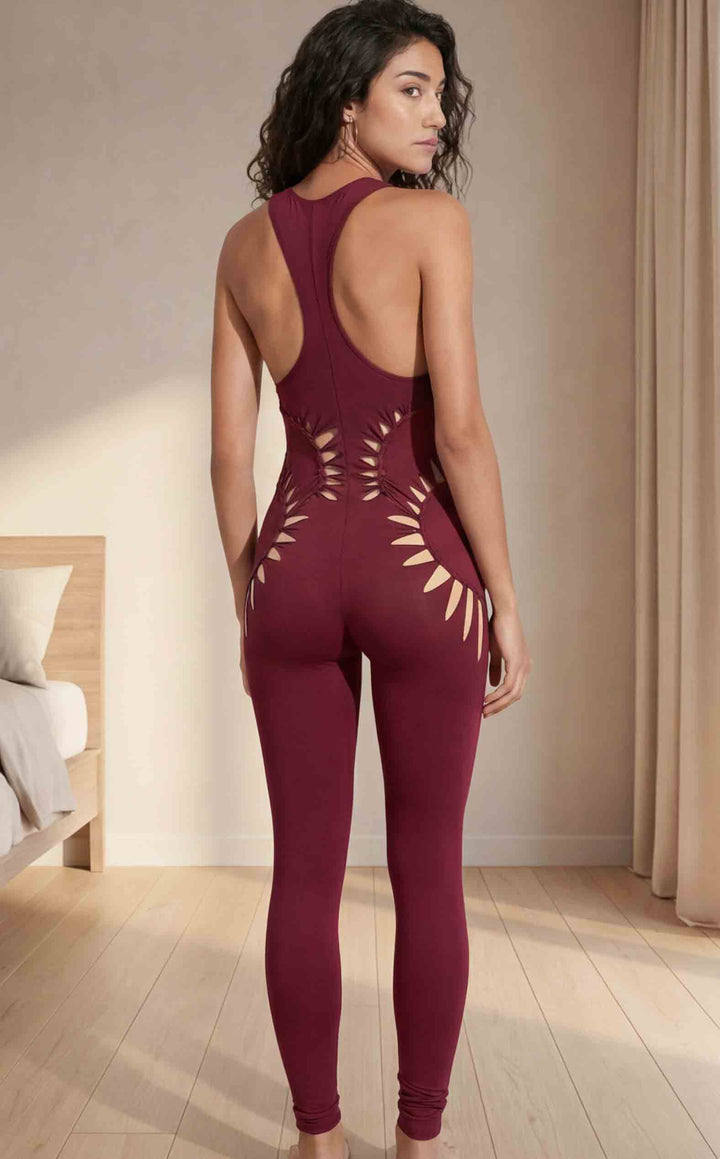 Maroon Bamboo Swirl Cut Panther Onesie - Snip Tease