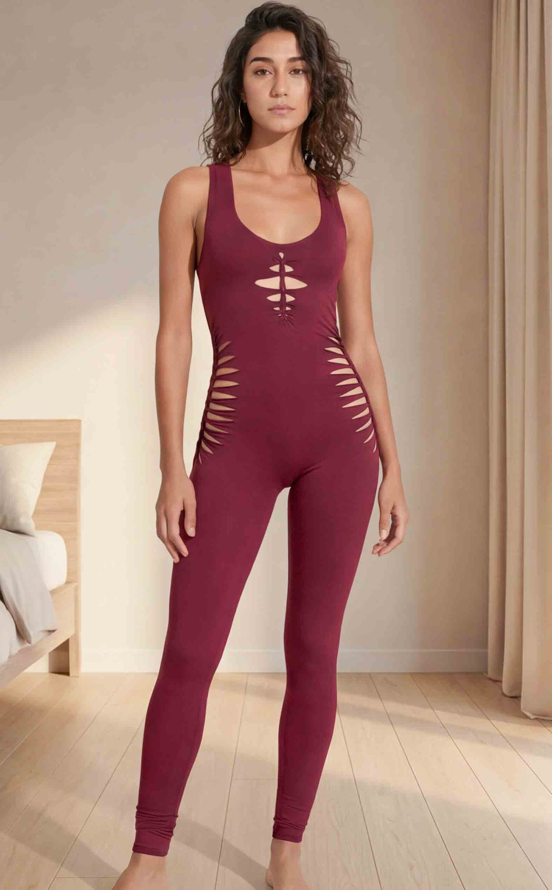 Maroon Bamboo Swirl Cut Panther Onesie - Snip Tease