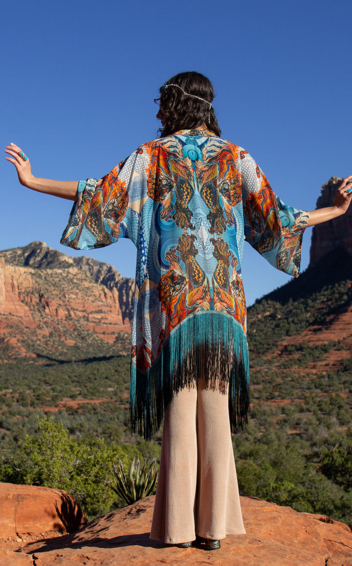 Swallow Tail Sheer Kimono x Android Jones