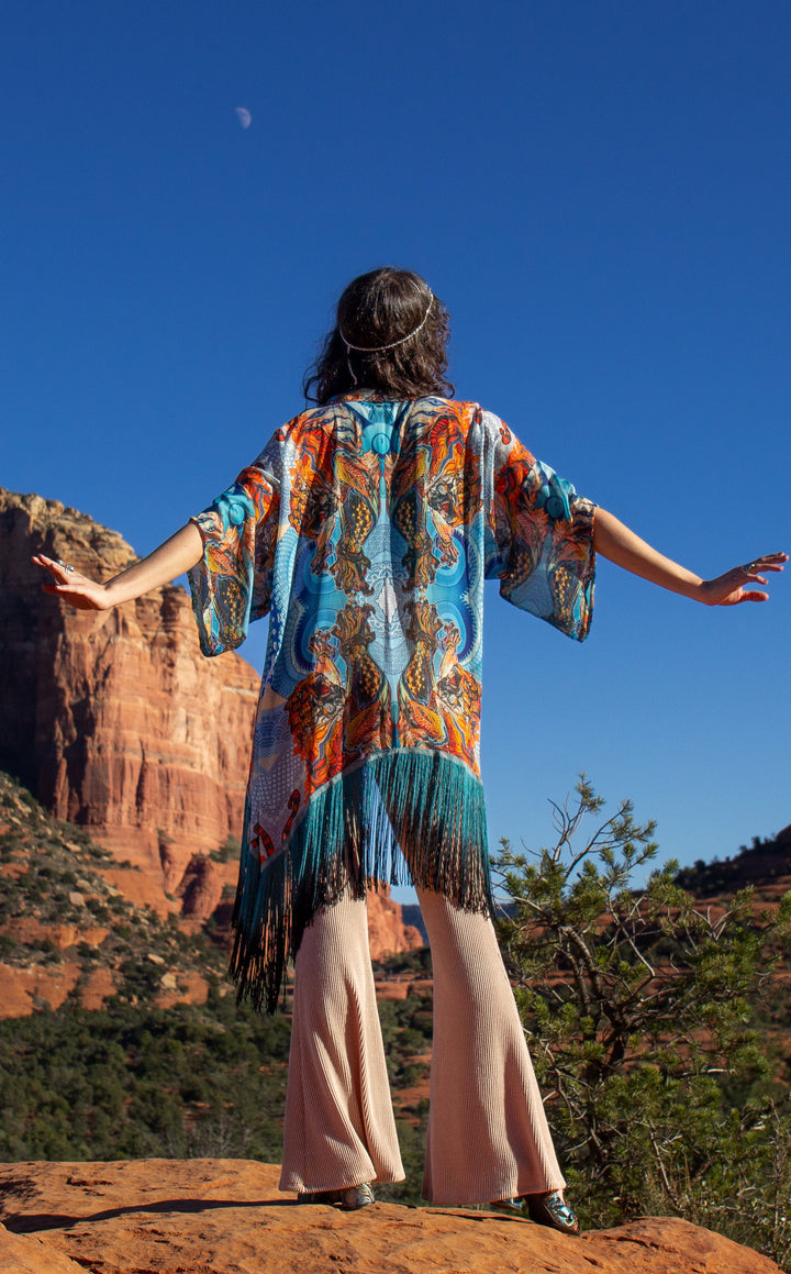 Swallow Tail Sheer Kimono x Android Jones