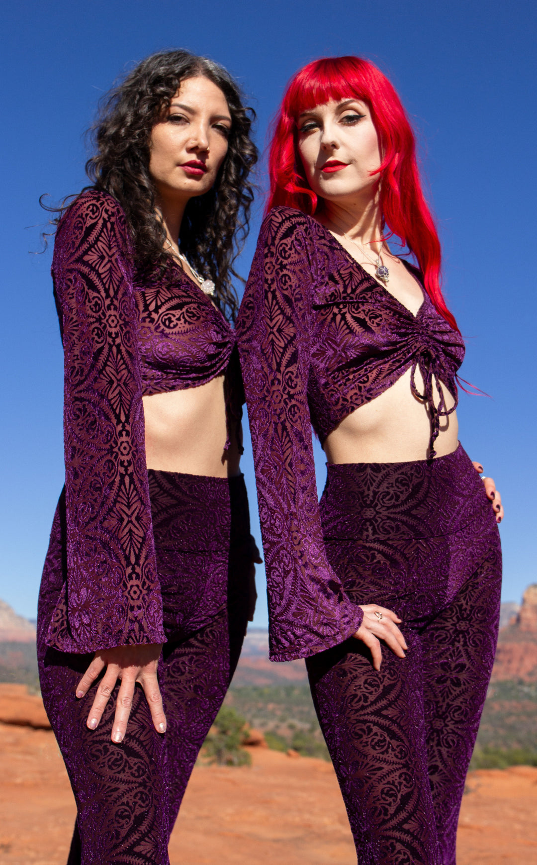 Maroon Burnout Velvet Super Bells