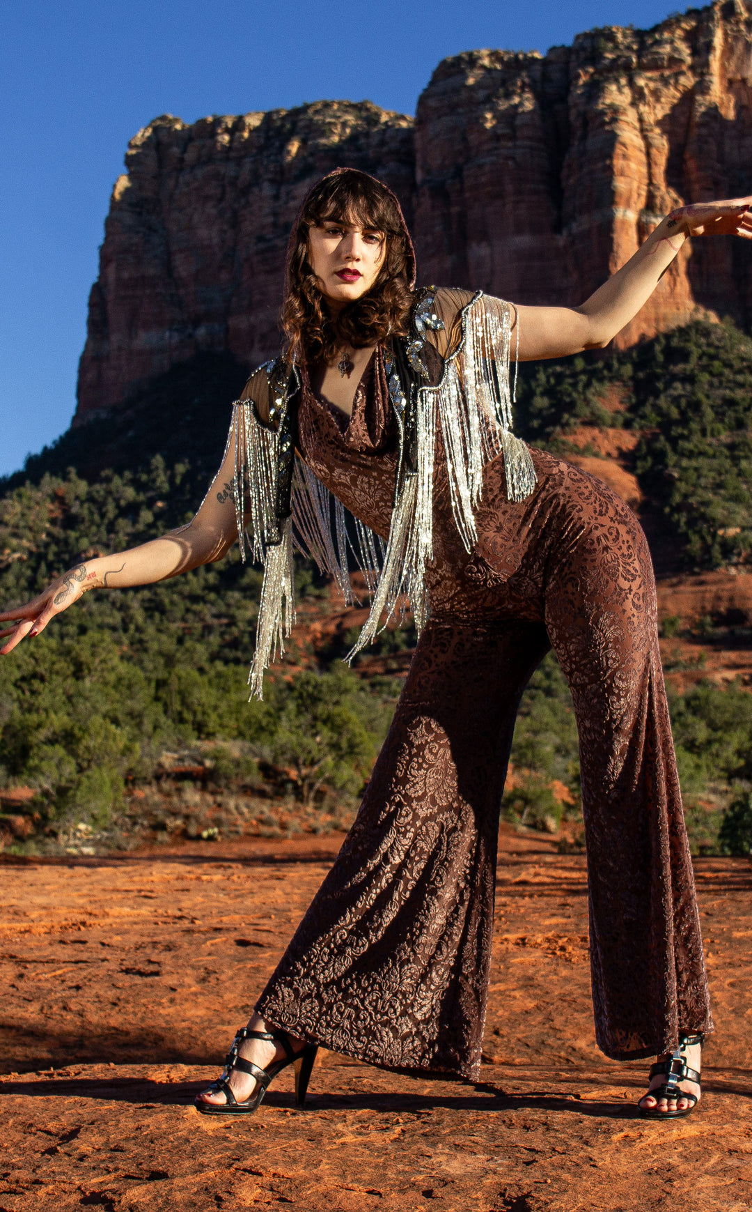 Cocoa Burnout Velvet Mystique Onesie