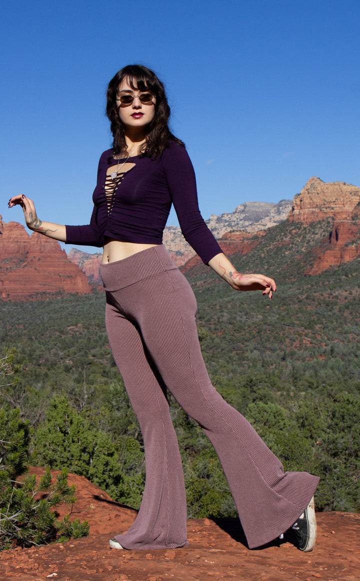 Mocha Ribbed Slim Bells