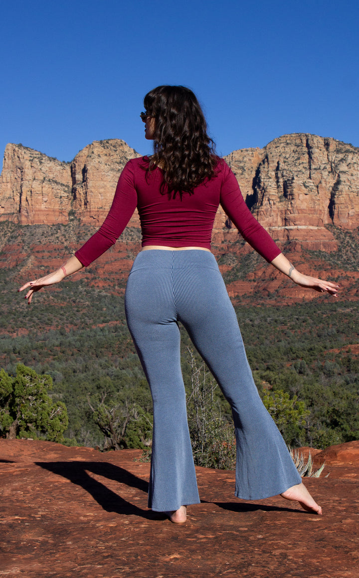 Baby Blue Ribbed Slim Bells