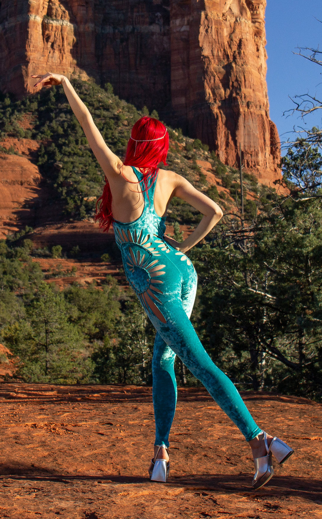 Sea Foam Velvet Swirl Cut Panther Ladyhawke Onesie x Sniptease