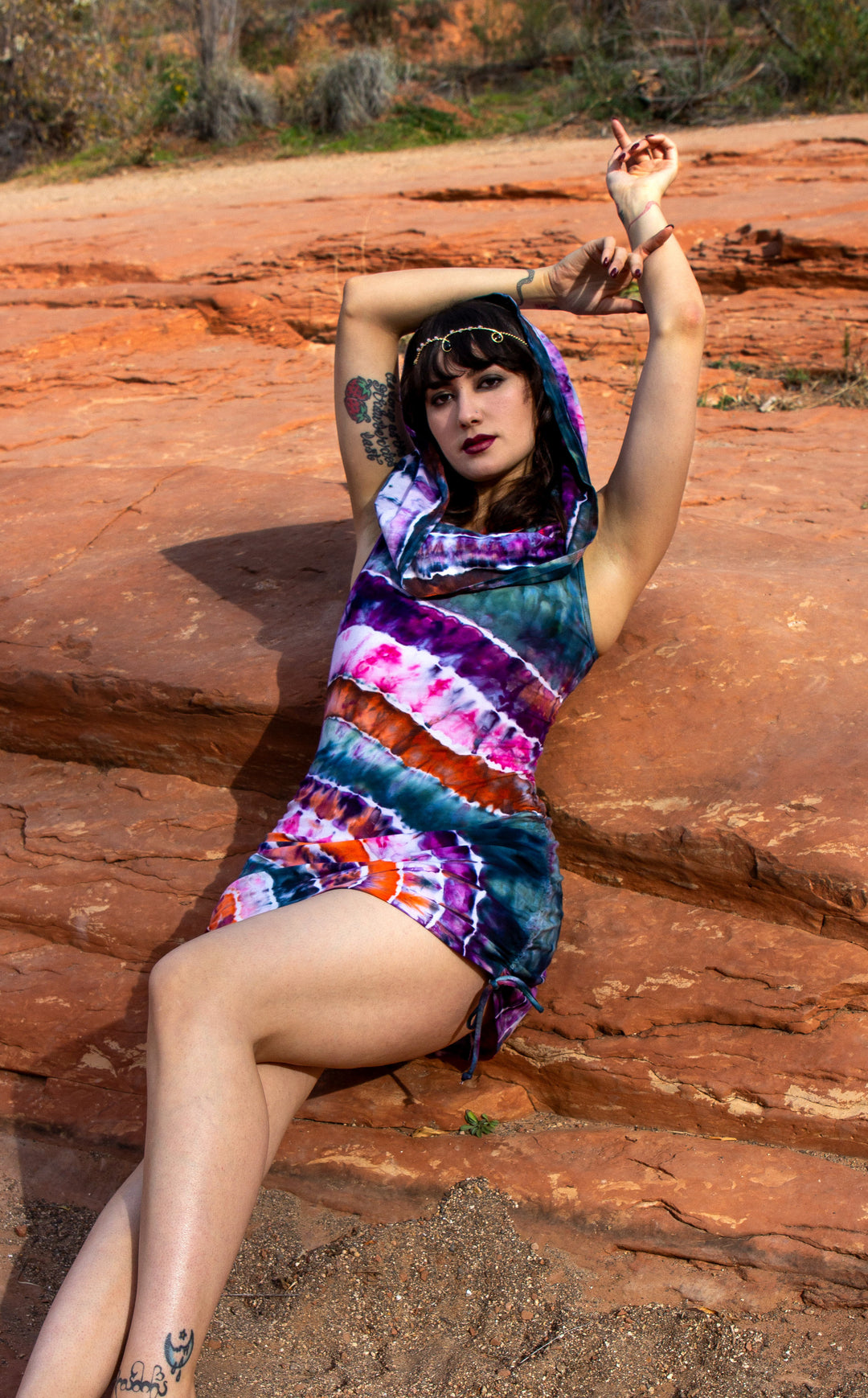 Tie Dye Huntress Cinch Dress - LImited Edition