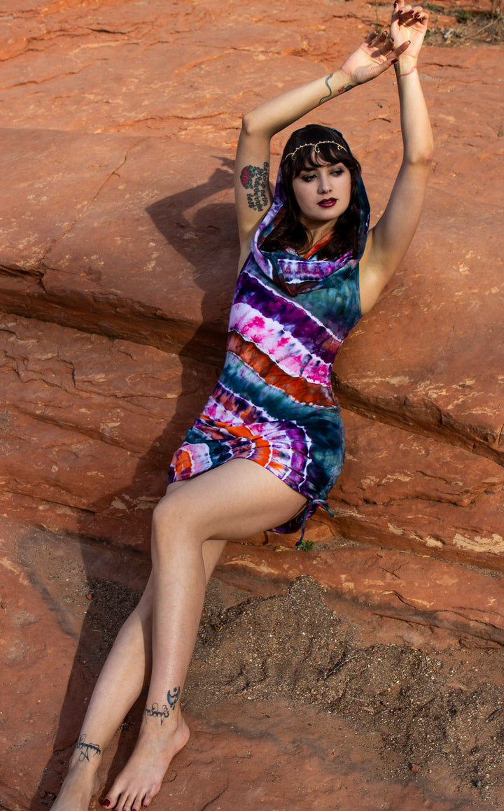 Tie Dye Huntress Cinch Dress - LImited Edition