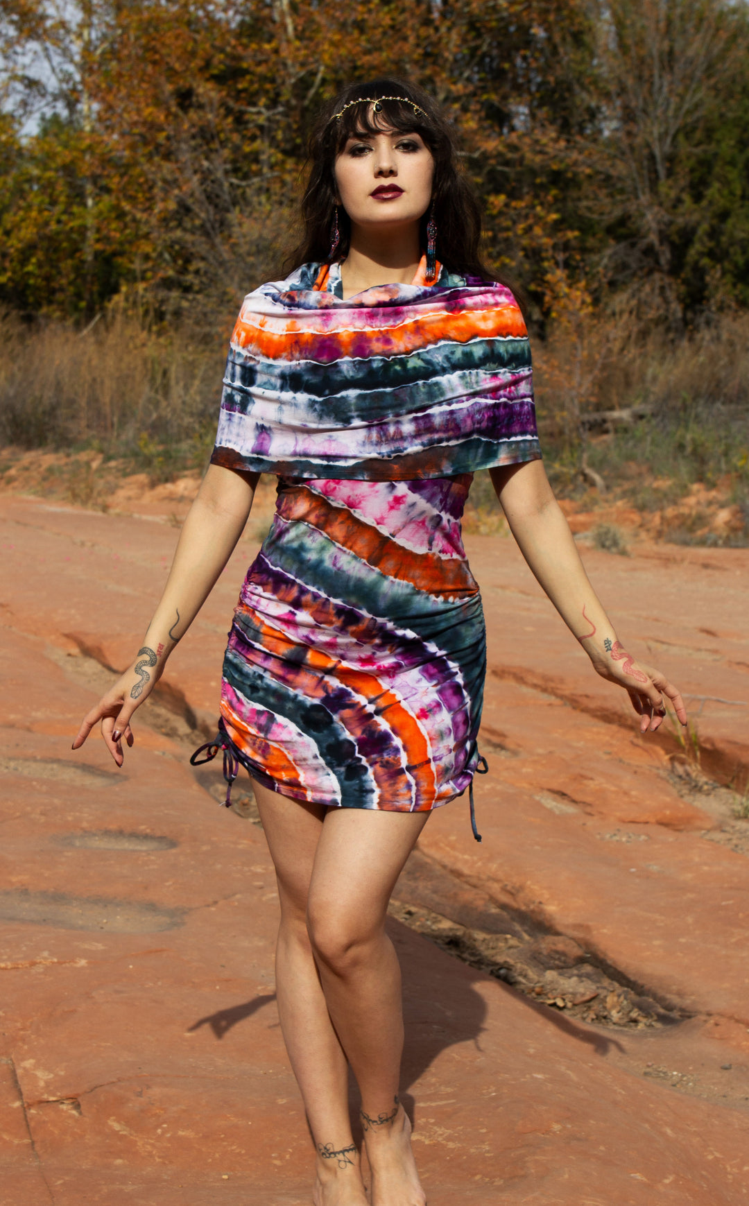 Tie Dye Huntress Cinch Dress - LImited Edition