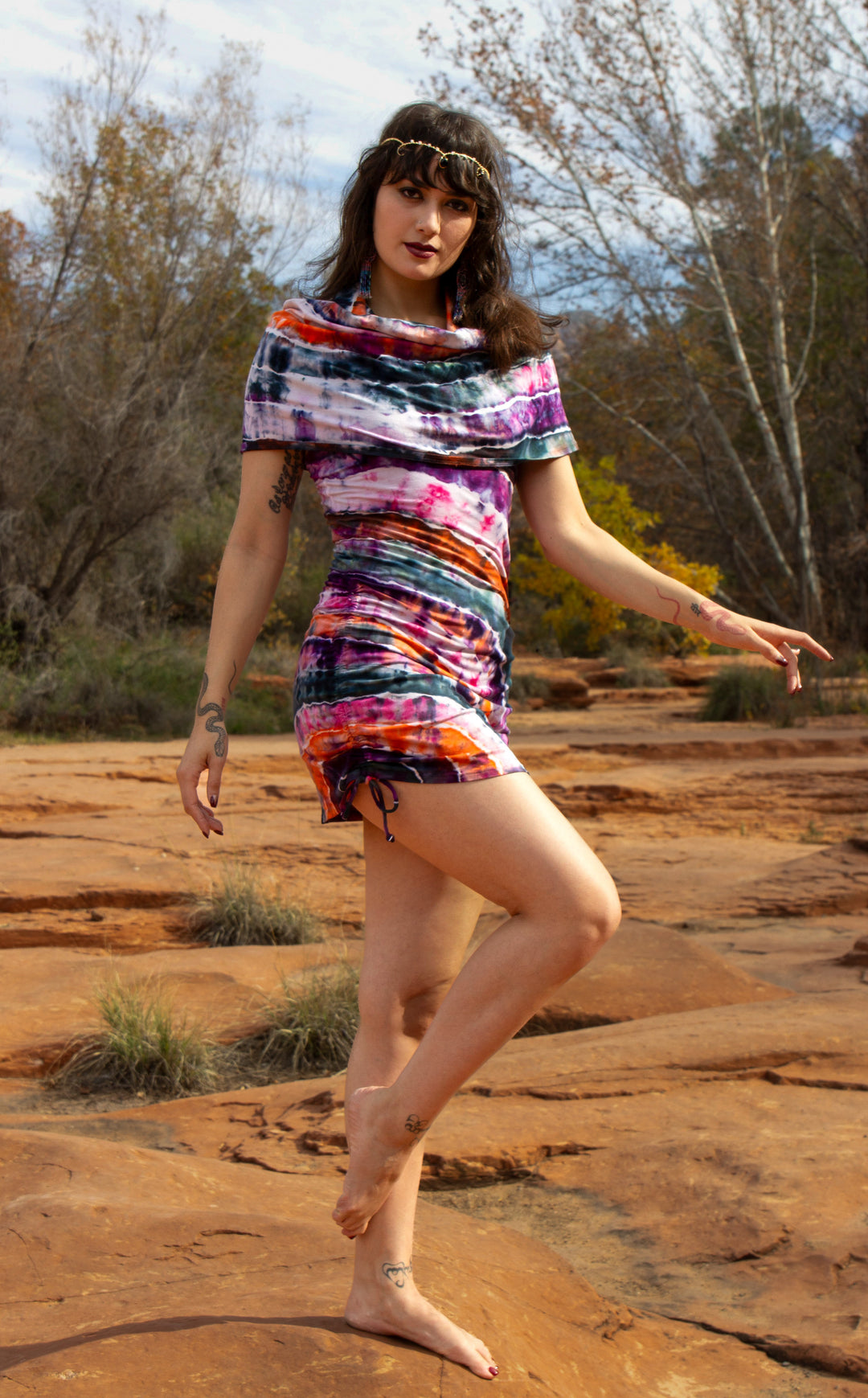 Tie Dye Huntress Cinch Dress - LImited Edition
