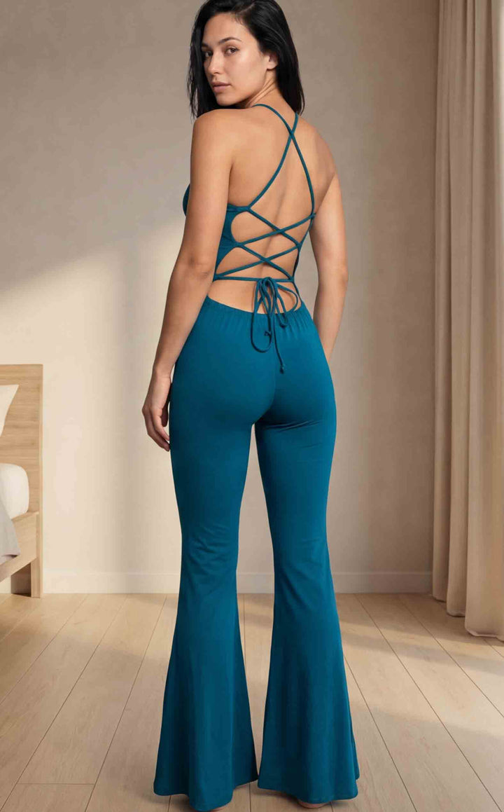 Teal Bamboo Engineer Slim Bell Onesie