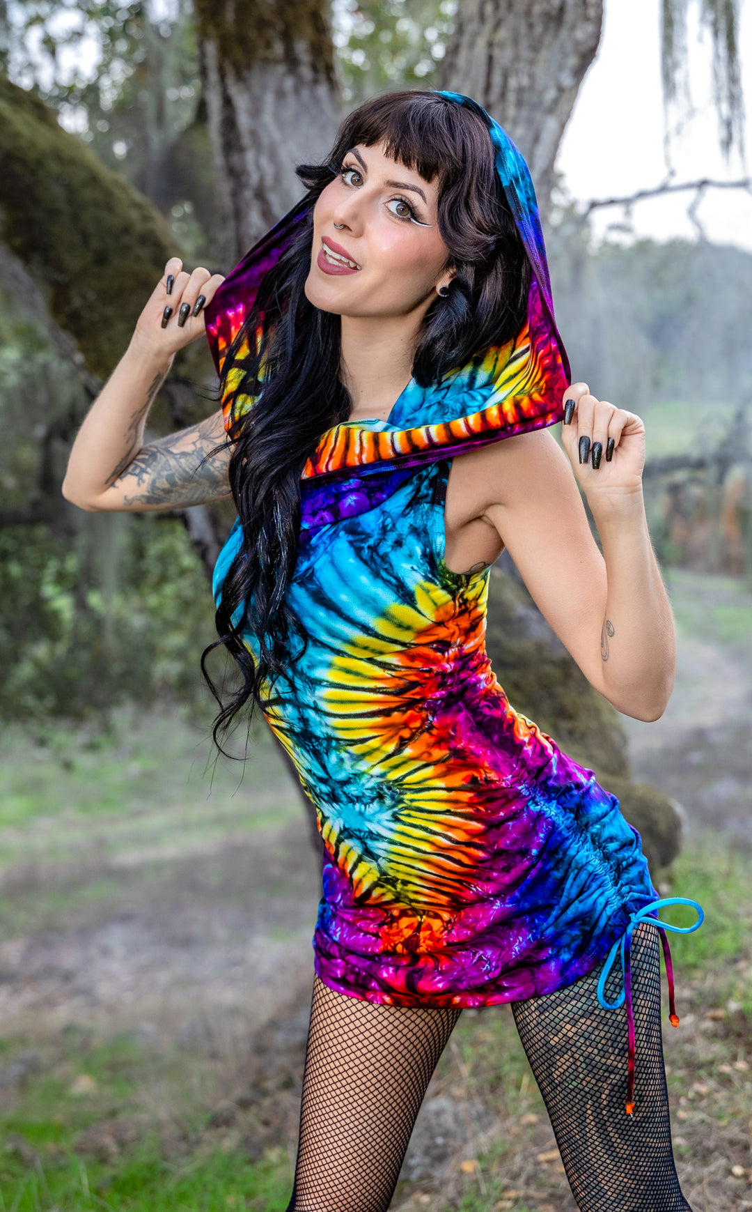 cinching fish net Tie Dye Huntress Cinch Dress XS / Tie Dye