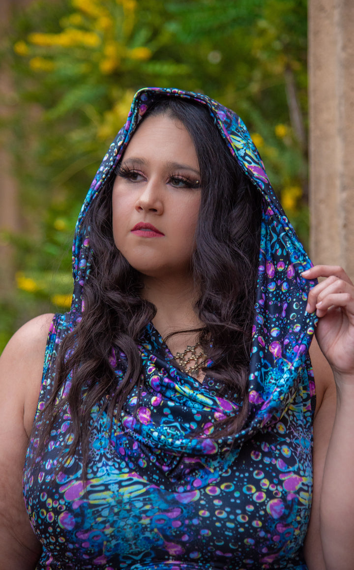Cyan Liquid Light Huntress Cinch Dress