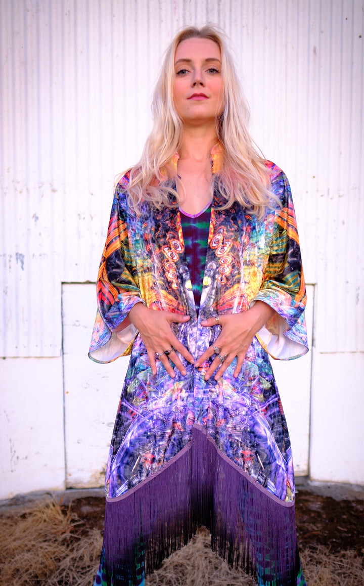 Johnathan Singer Velvet Kimono - "Isis/Ina May x Banjo Art"