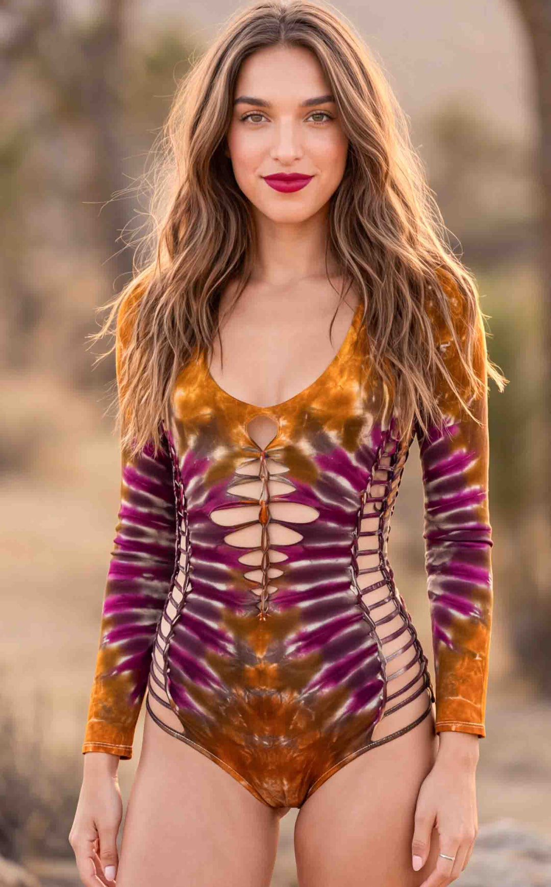 Tie Dye Bamboo Lyra Bodysuit - Snip Tease