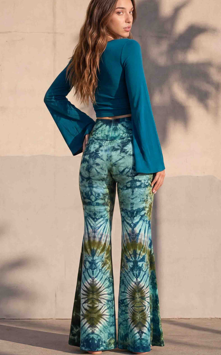 Tie Dye High Waist Big Bell Pants