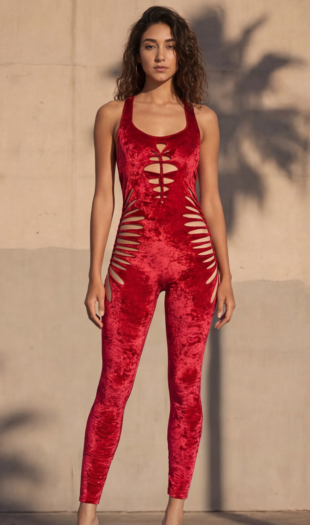Red Velvet Swirl Cut Panther Ladyhawke Onesie x Sniptease