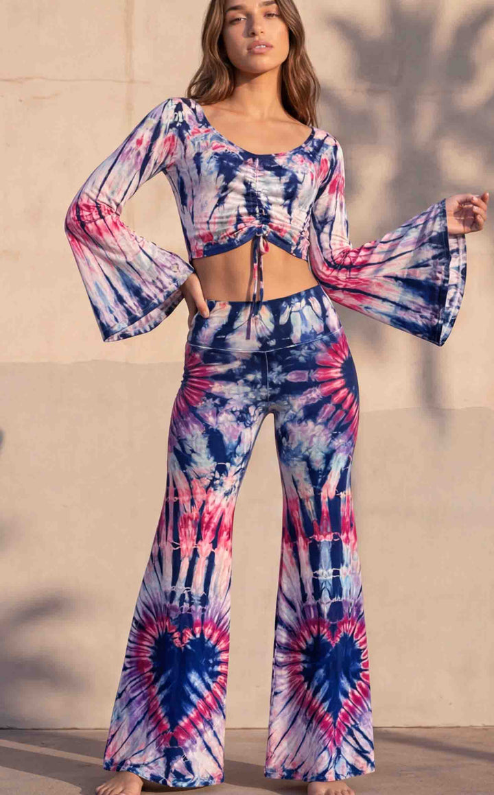 Tie Dye High Waist Big Bell Pants