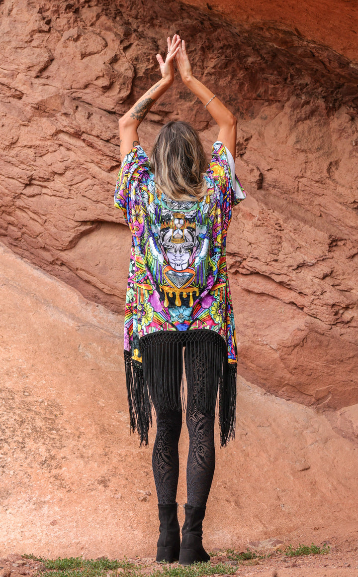 Ellie Paisley Kimono VELVET - Oil Spill