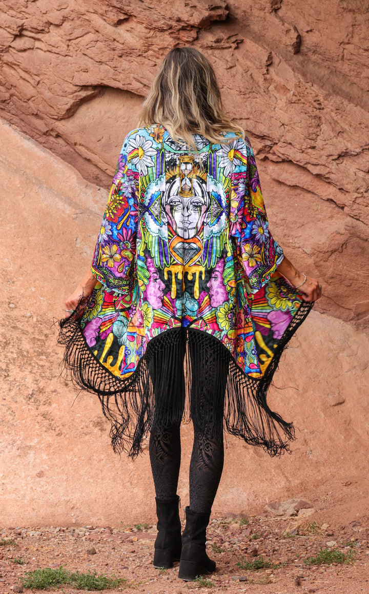 Ellie Paisley Kimono VELVET - Oil Spill