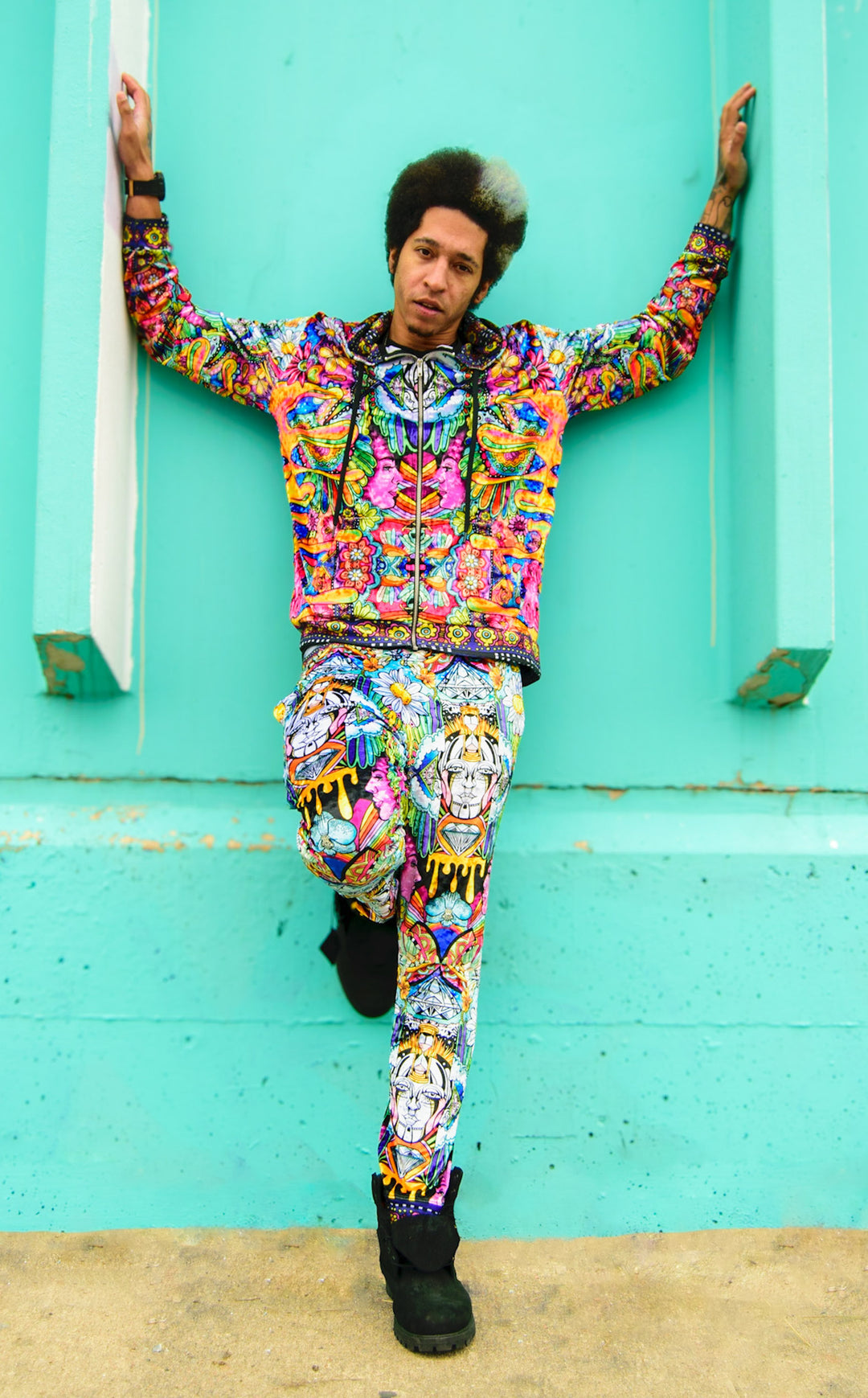 Ellie Paisley - Joggers Velvet - Oil Spill