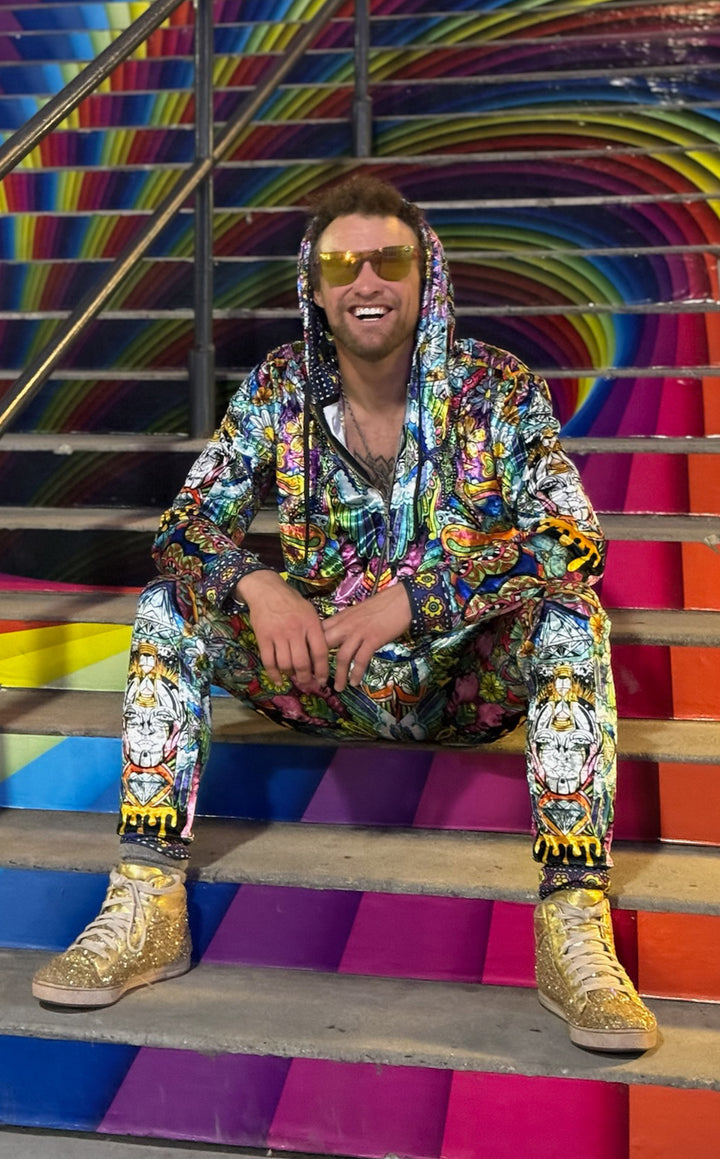 Ellie Paisley - Joggers Velvet - Oil Spill