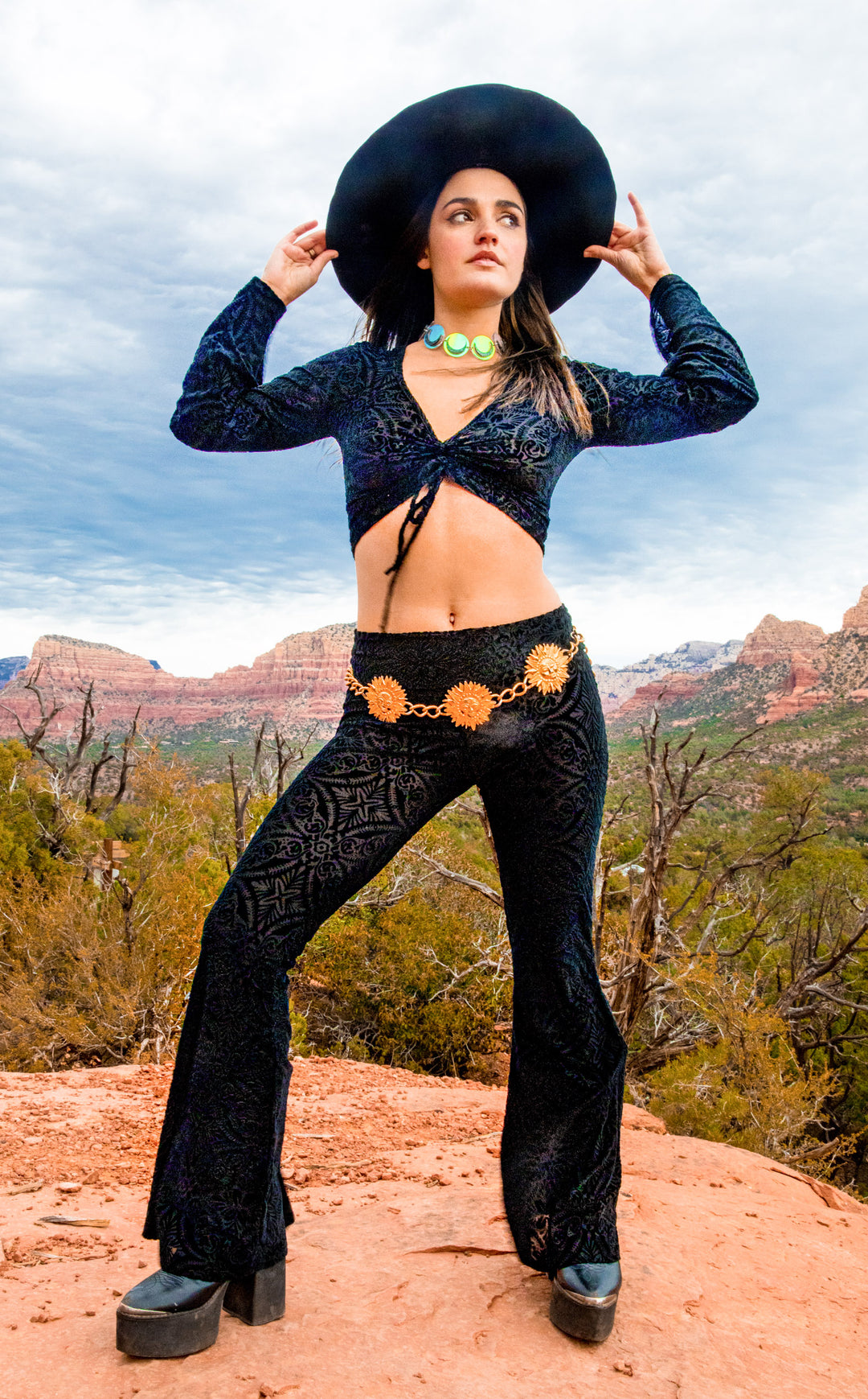 Midnight Burnout Velvet Slim Bells