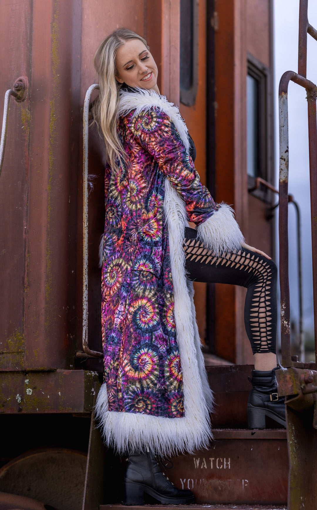 Maple Swirl Baroness Reversible Velvet Coat x Tamo Designs