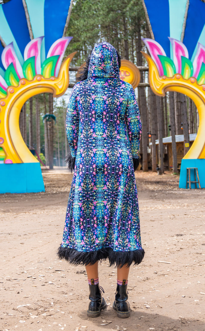 Cyan Liquid Light Baroness Reversible Velvet Coat x Tamo Designs