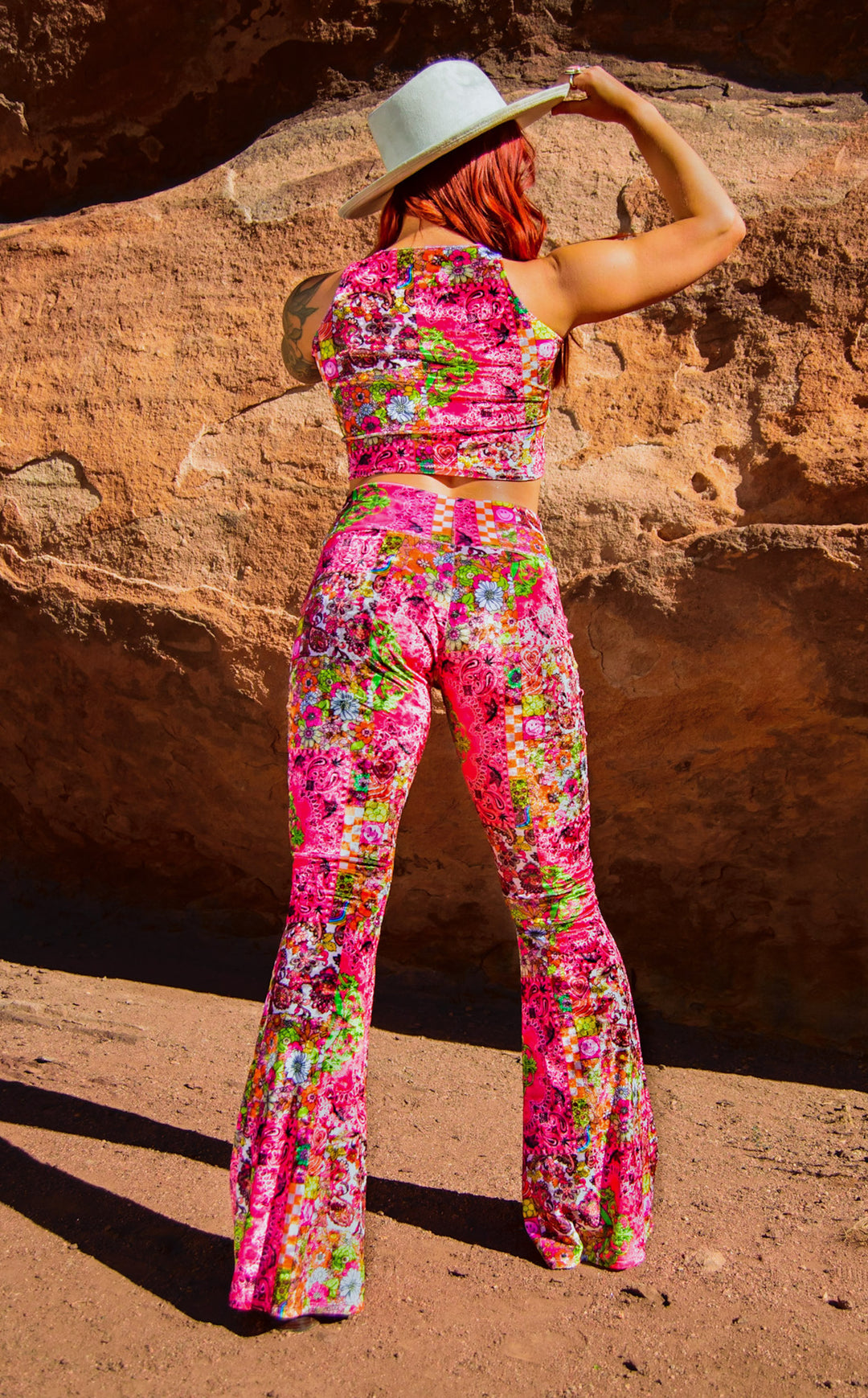 Ellie Paisley - Velvet Slim Bells - Pink Paisley