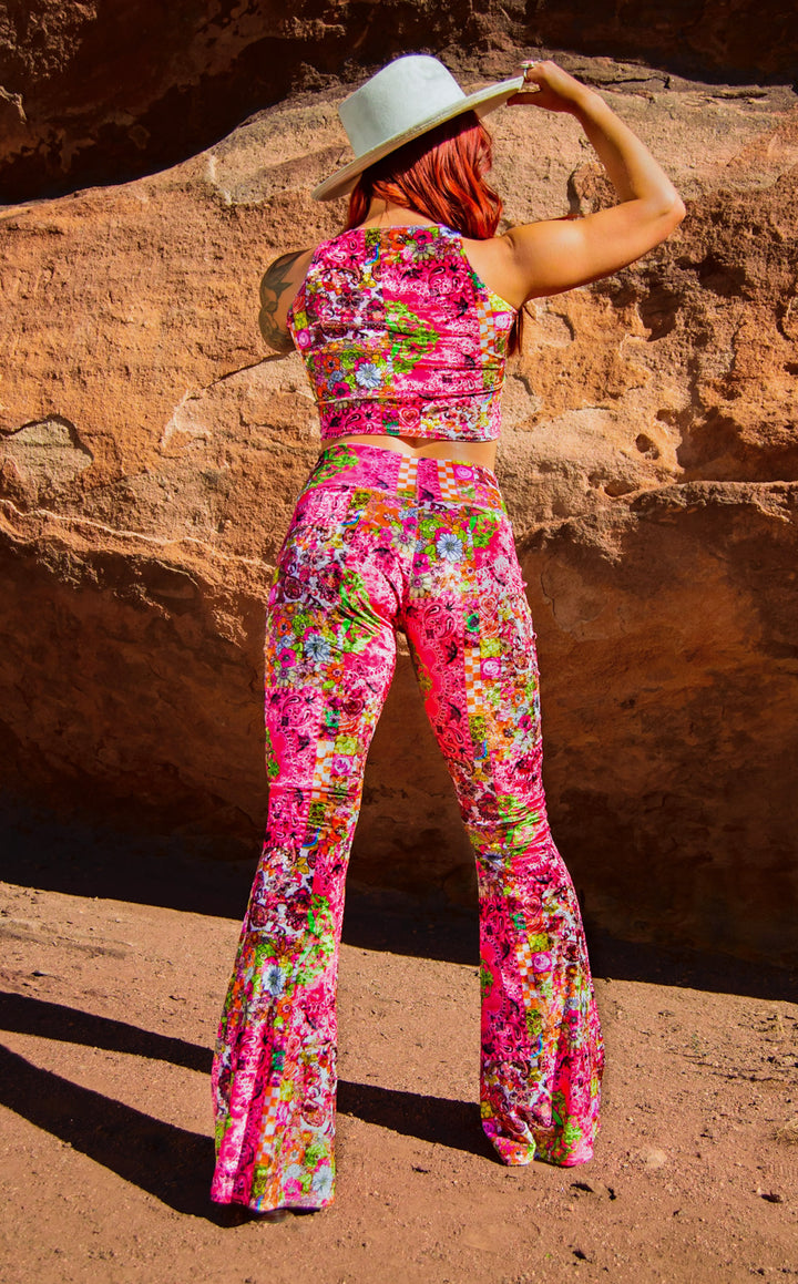 Ellie Paisley - Velvet Slim Bells - Pink Paisley