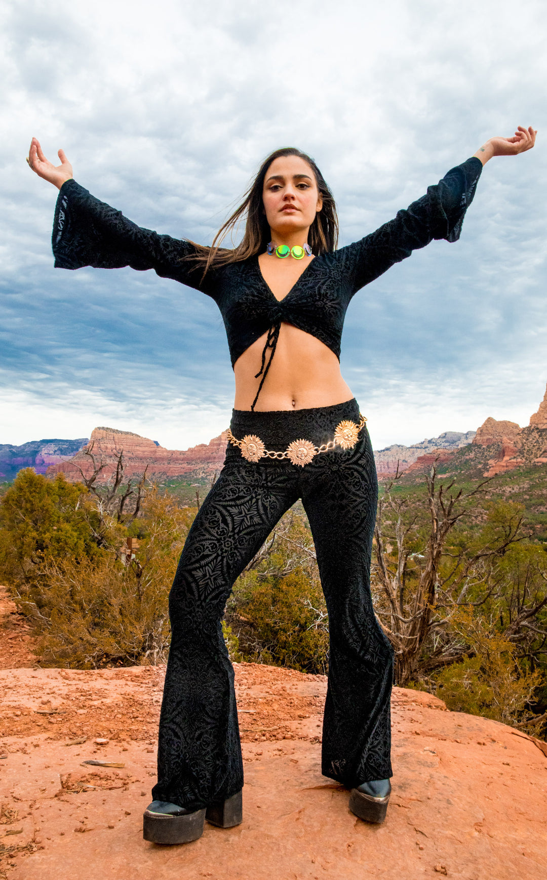 Midnight Burnout Velvet Slim Bells