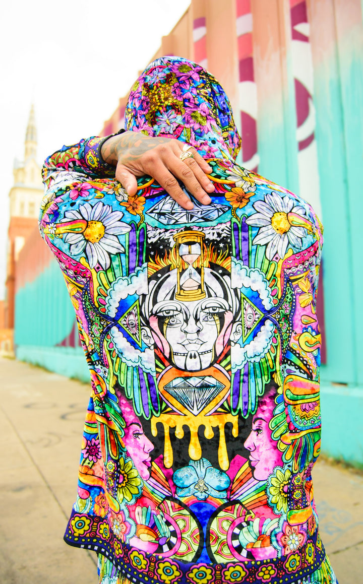 Ellie Paisley - Velvet Hoodie - Oil Spill