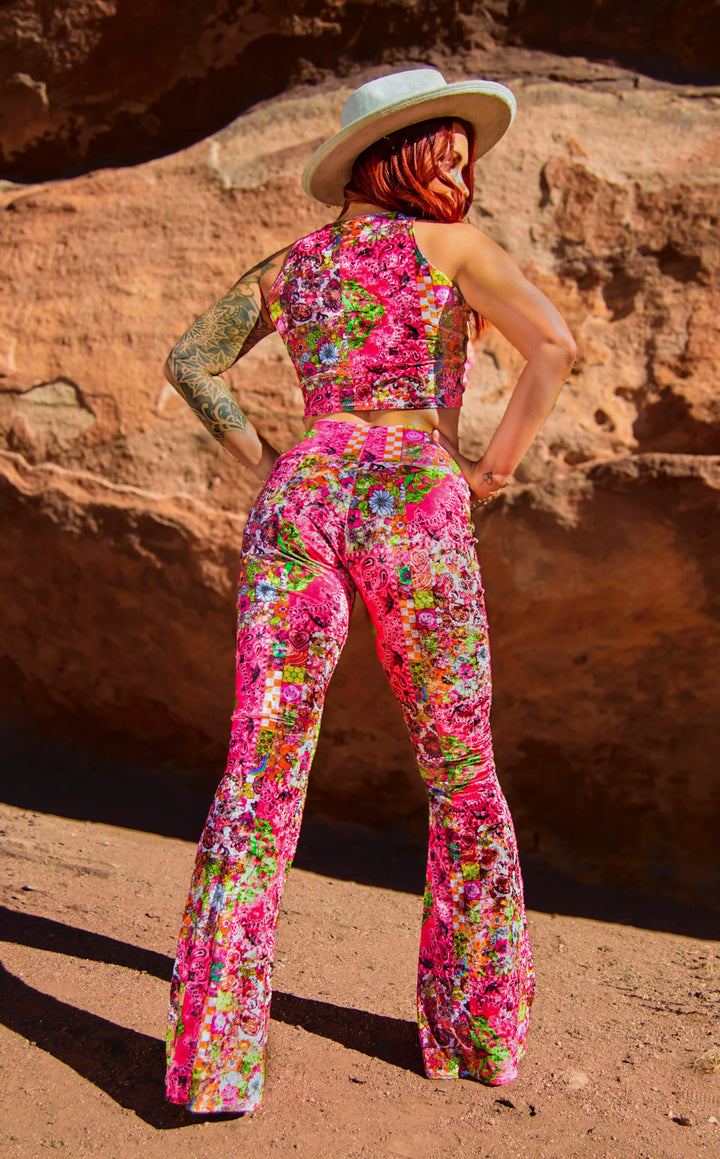 Ellie Paisley - Velvet Slim Bells - Pink Paisley