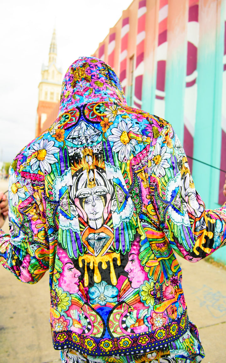 Ellie Paisley - Velvet Hoodie - Oil Spill