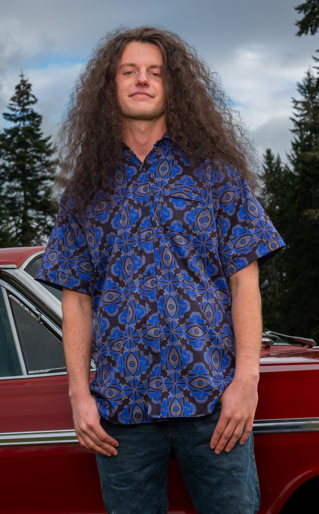 Purple Tiki Grateful Dead Dress Shirt