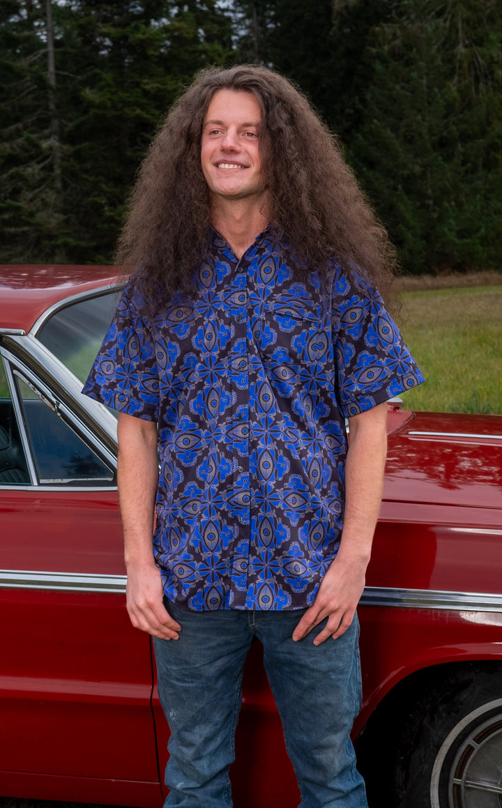 Purple Tiki Grateful Dead Dress Shirt