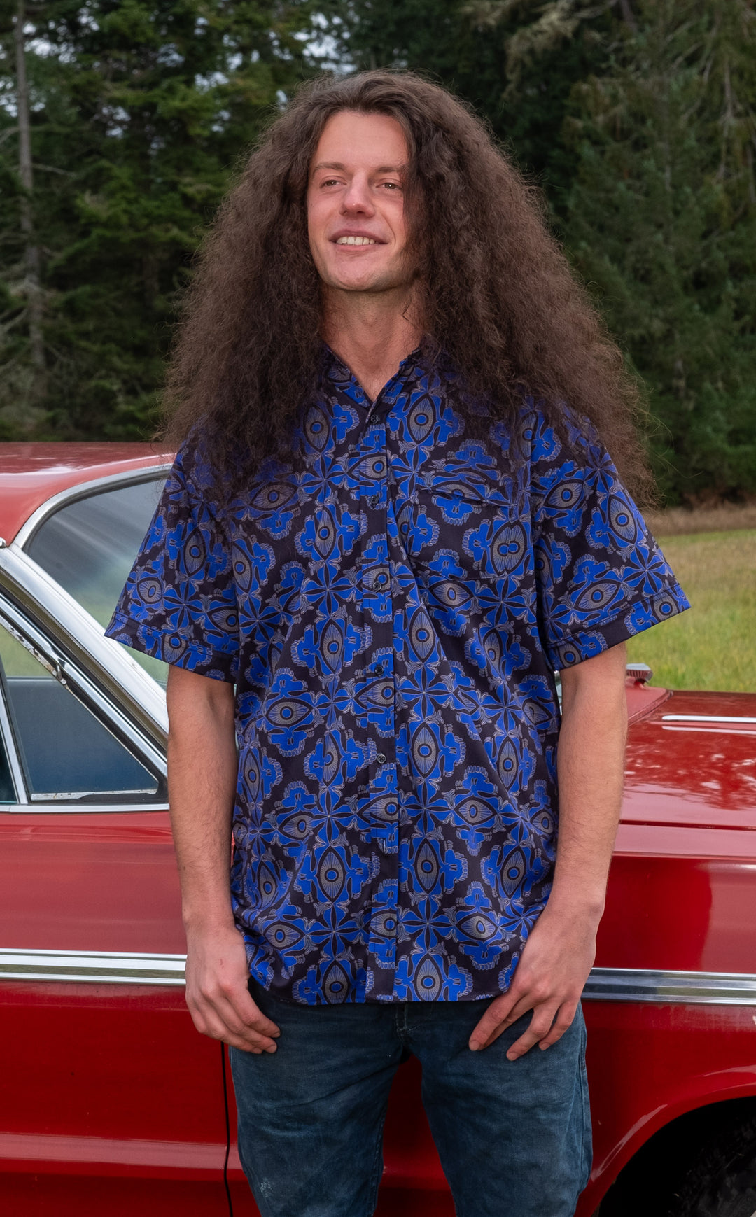 Purple Tiki Grateful Dead Dress Shirt