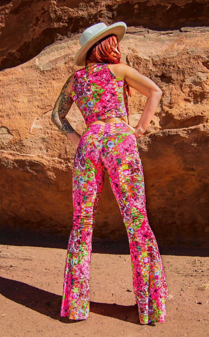 Ellie Paisley - Velvet Slim Bells - Pink Paisley